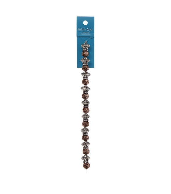 7" Copper & Rhodium Strung Beads by hildie & jo