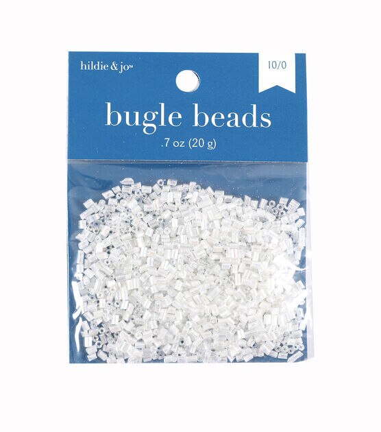 0.7oz Clear Glass Bugle Seed Beads by hildie & jo