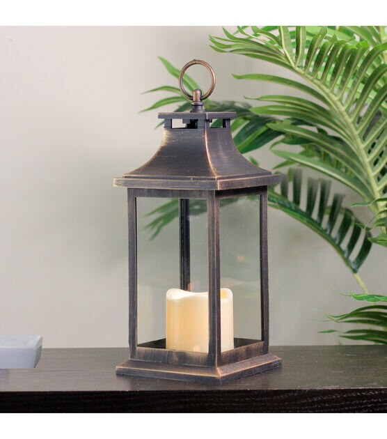 Northlight 12.5" Black Gold Candle Lantern with Flameless LED Candle, , hi-res, image 3