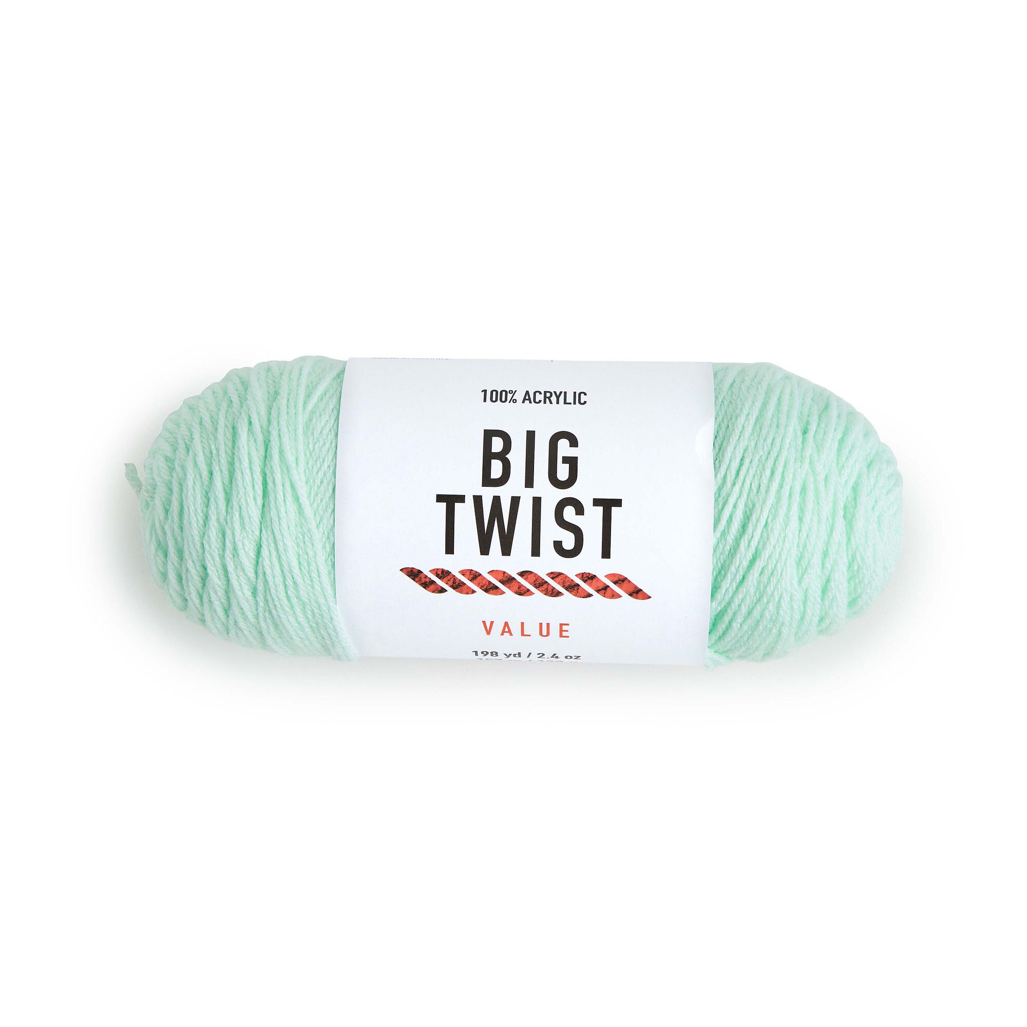 Solid Worsted Acrylic 380yd Value Yarn by Big Twist, Mint, hi-res