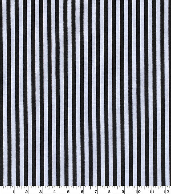 Black White Stripe 108 Wide Cotton Fabric
