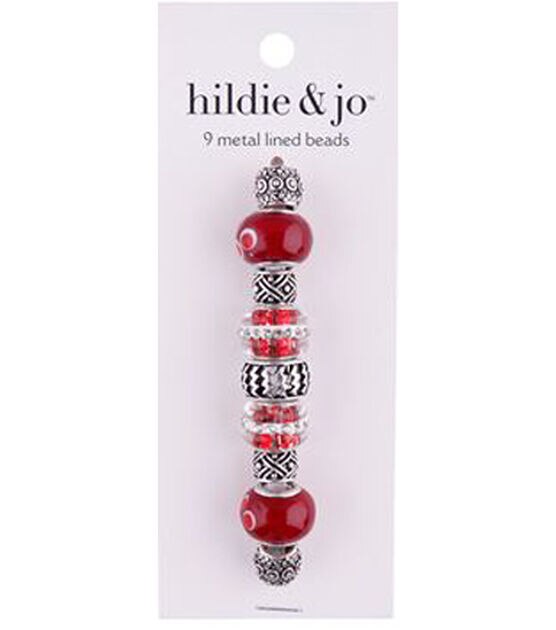 15mm Red Metal Lined Crystal Glass Beads 9ct by hildie & jo