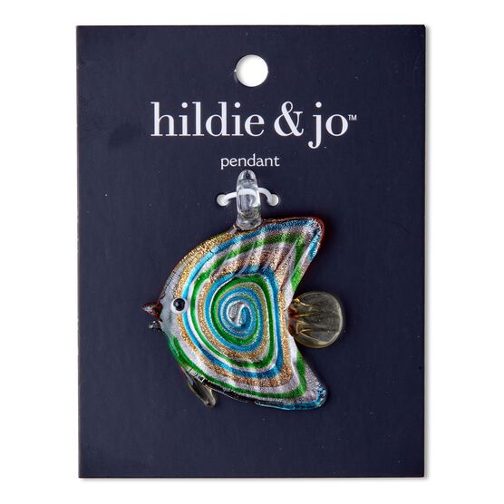 54mm x 44mm Multicolor Glass Fish Pendant by hildie & jo