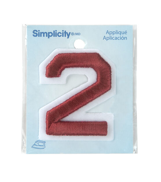 Simplicity 2" Raised Embroidered Number Applique, , hi-res, image 8
