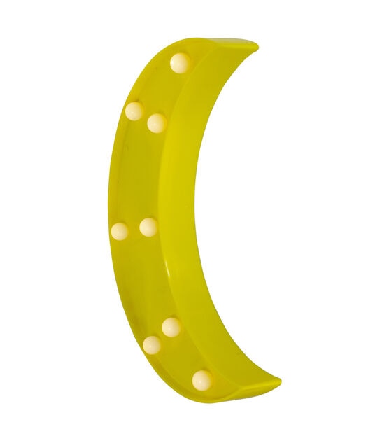 Northlight 9.5" LED Lighted Yellow Crescent Moon Marquee Wall Sign, , hi-res, image 3