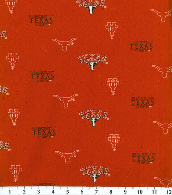 University of Texas Longhorns Cotton Fabric Herringbone