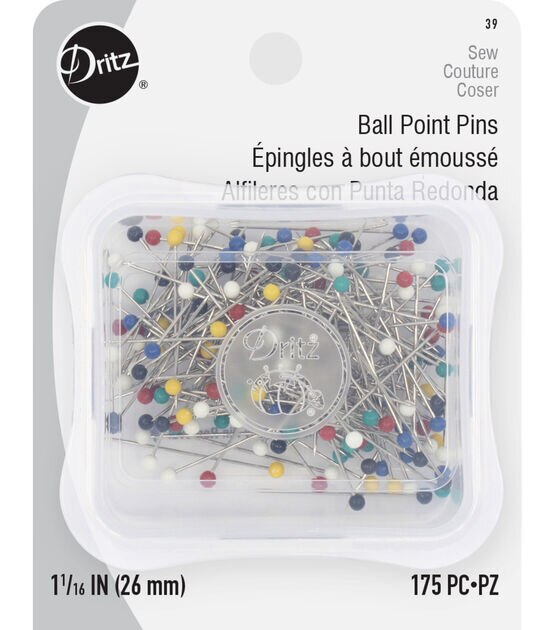 Dritz 1-1/16" Ball Point Pins, Assorted, 175 pc, , hi-res, image 1