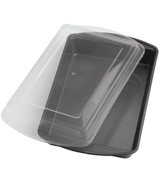 Wilton Bake it Better Steel Non-Stick Oblong Cake Pan with Lid, 13
