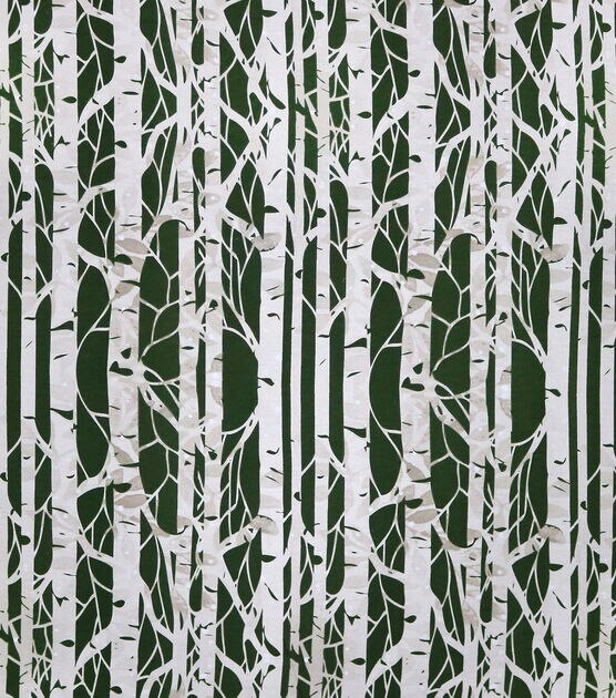 Birch Trees on Green Super Snuggle Flannel Fabric