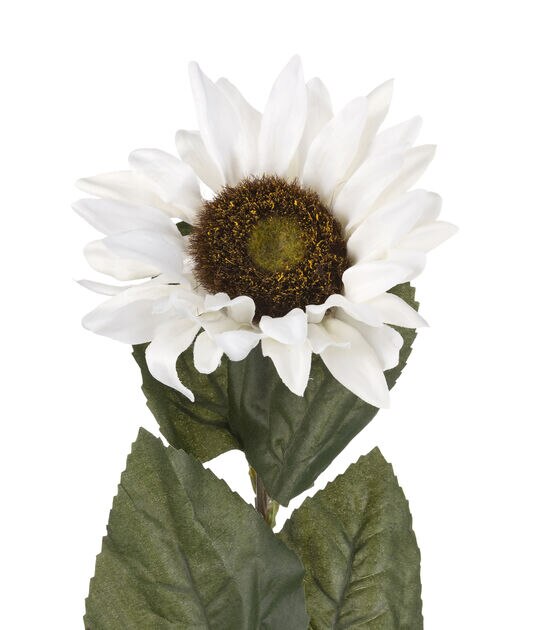 27" White Sunflower Stem by Bloom Room, , hi-res, image 2