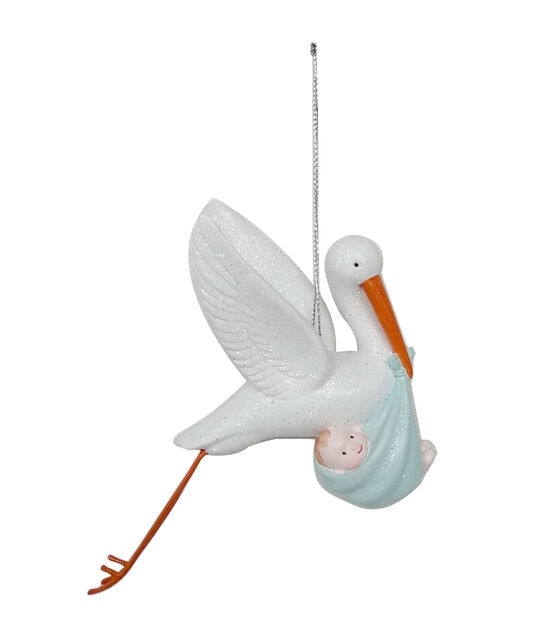 4" Christmas Stork Delivering Baby Ornament by Place & Time