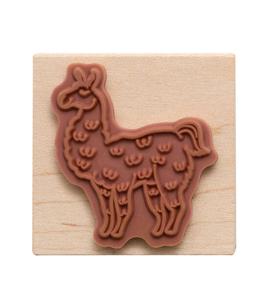 American Crafts Wooden Stamp Llama, , hi-res, image 2