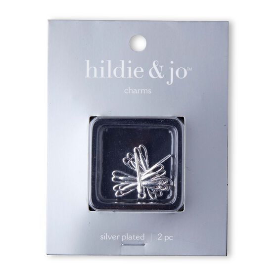 2pk Silver Plated Dragonfly Charms by hildie & jo