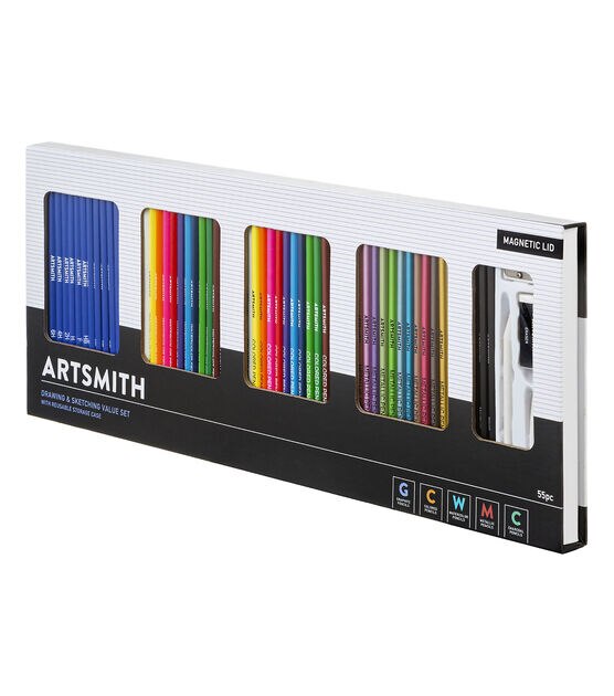 artsmith colored pencils drawing kit 60pc - drawing pencil set
