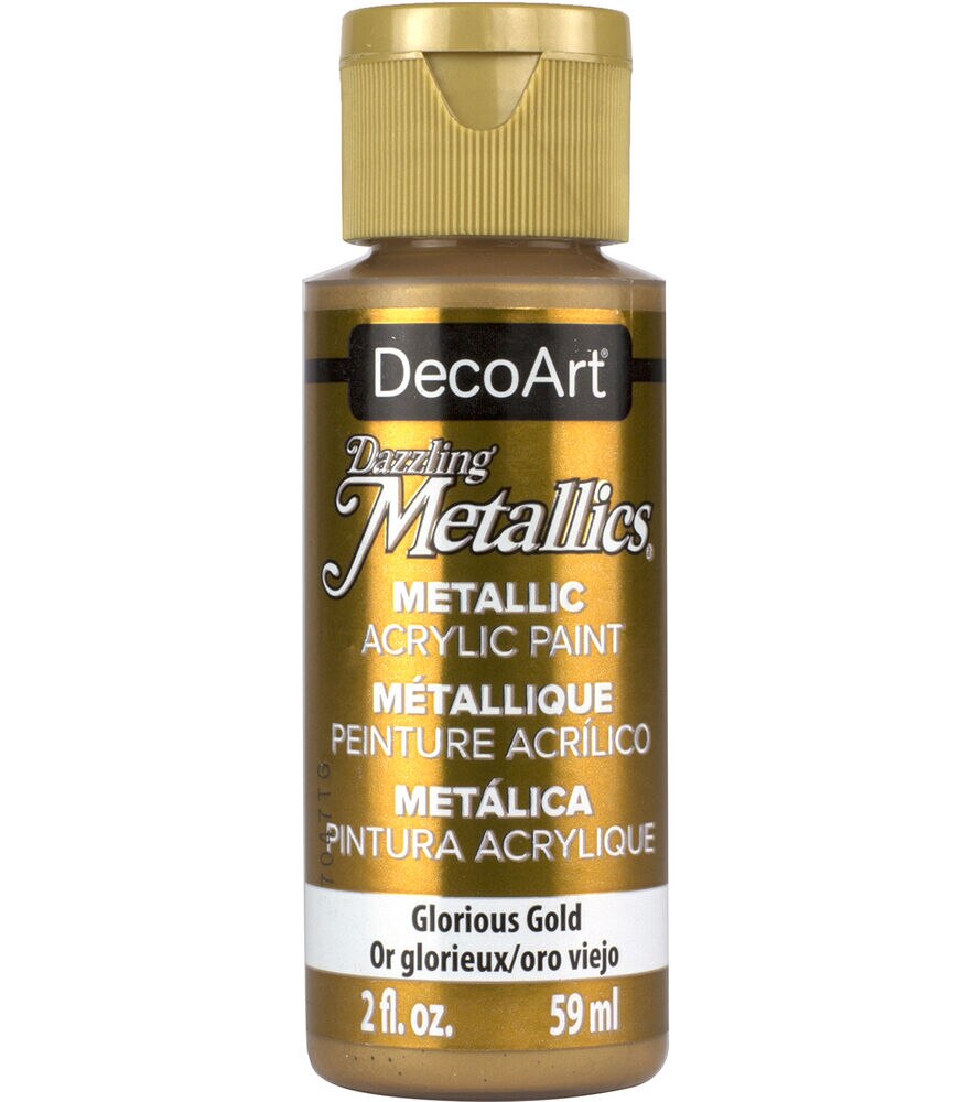 DecoArt Dazzling Metallics 2 fl. oz Acrylic Paint, Glorious Gold, swatch