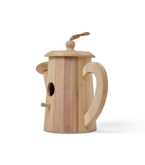 10" Unfinished Wood Watering Can Birdhouse by Park Lane, , hi-res, image 2