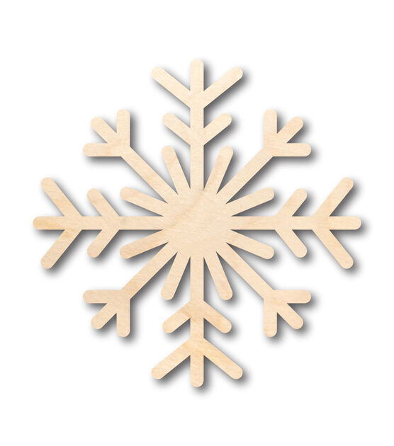 Unfinished Wood Snowflake Shape Winter Decor Up To 24'' 1/4'' Thick