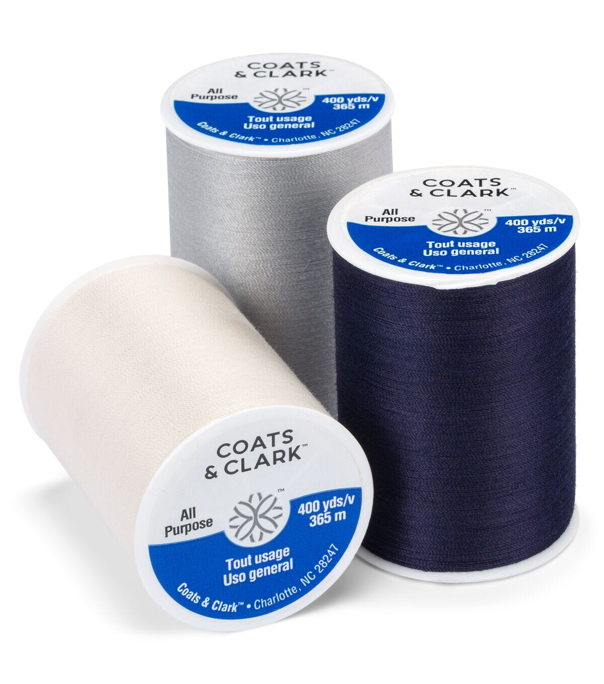 One Spool of Yarn Coats & Clark All Purpose Thread 400 Yards White 4 Pack 2 Pack 