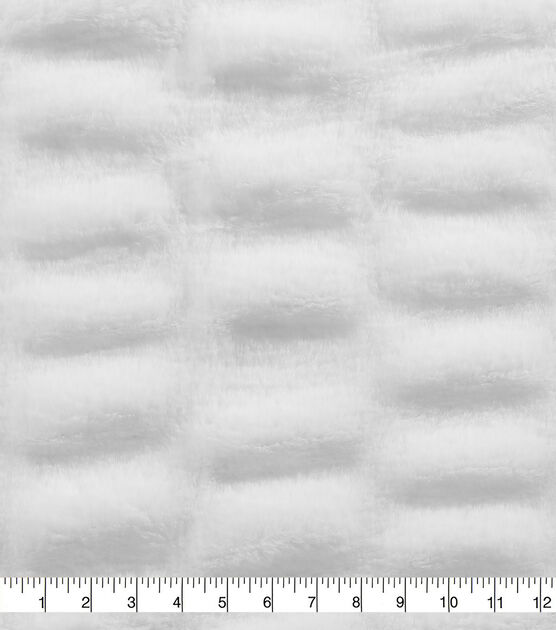 Ruched Fur White Fleece Fabric, , hi-res, image 3