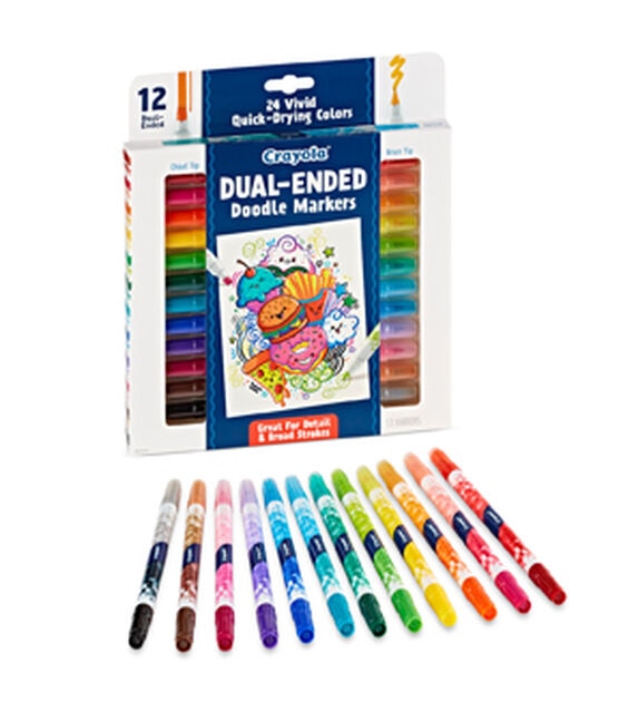 Crayola 12ct Dual Chisel Tip & Brush Art Markers