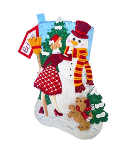 Bucilla 18" Date With A Snowman Felt Stocking Kit