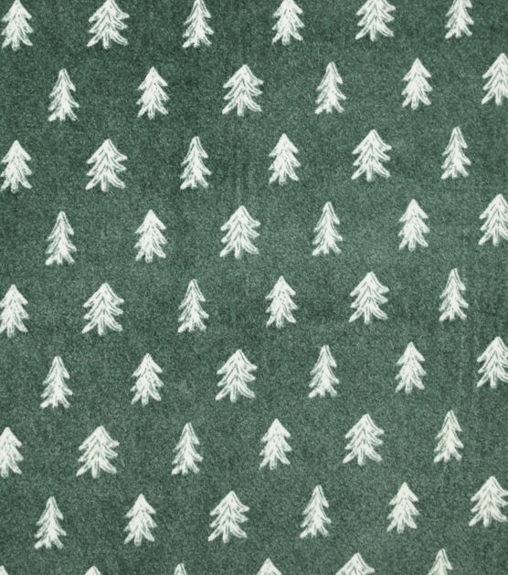 Green Tree Luxe Fleece Fabric