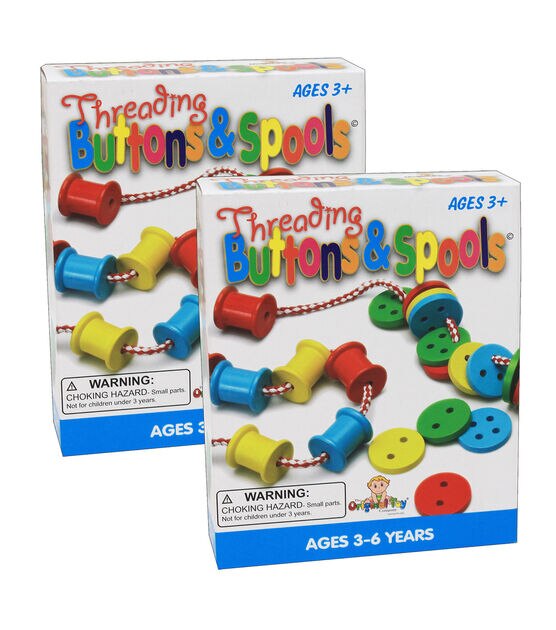 The Original Toy Company 64ct Threading Buttons & Spools Set