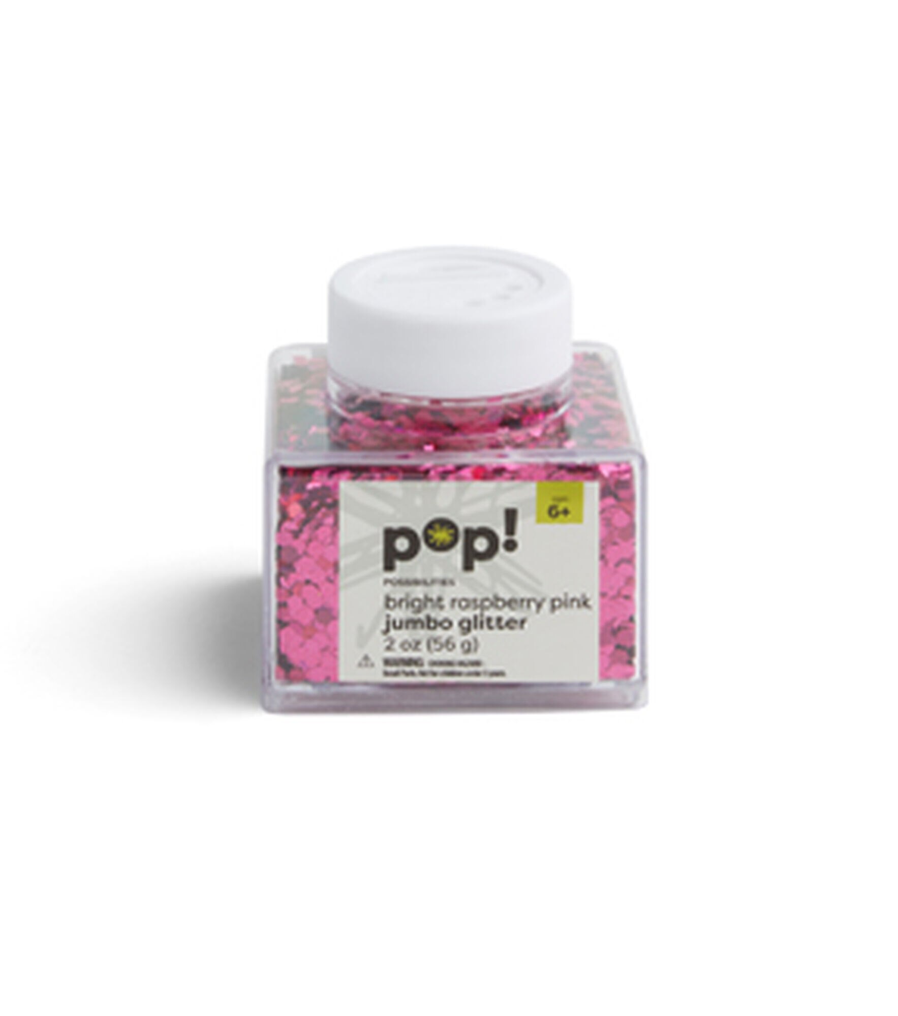 POP! Glitter Stacker Jumbo  Holographic 2oz, Bright Raspberry Pink, hi-res