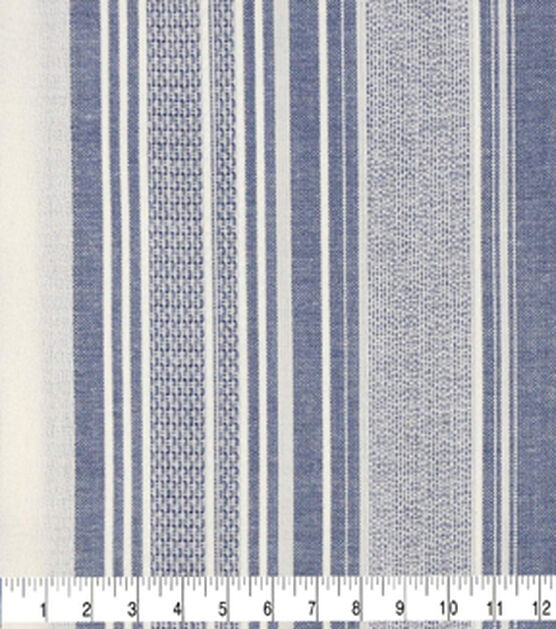 Cotton Fabric 42'' Blue & White Variegated Stripe, , hi-res, image 2