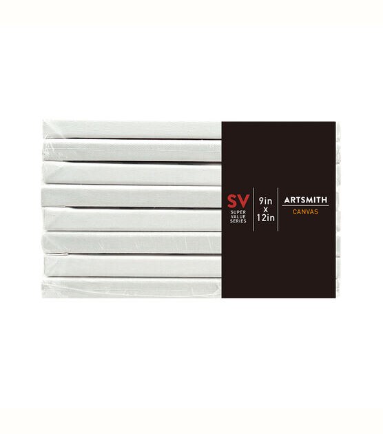 9" x 12" Stretched Super Value Pack Cotton Canvas 8pk by Artsmith, , hi-res, image 2