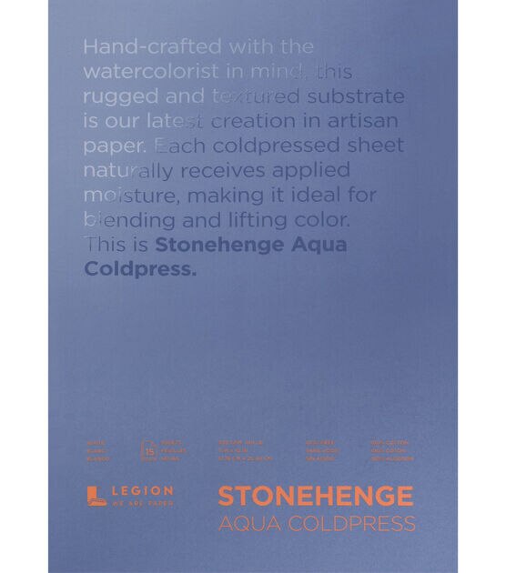 Stonehenge Aqua Coldpress 15 sheet 7''x10'' 140 lbs. Paper Pad White