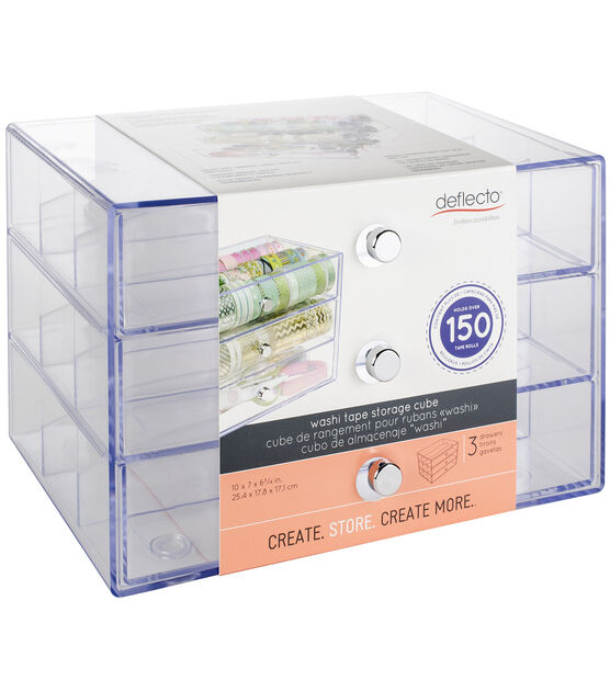Deflecto 10" Clear Washi Tape Storage Cube, , hi-res, image 2