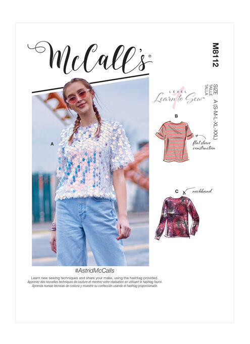 McCall's M8112 Size S to 2XL Misses Tops Sewing Pattern