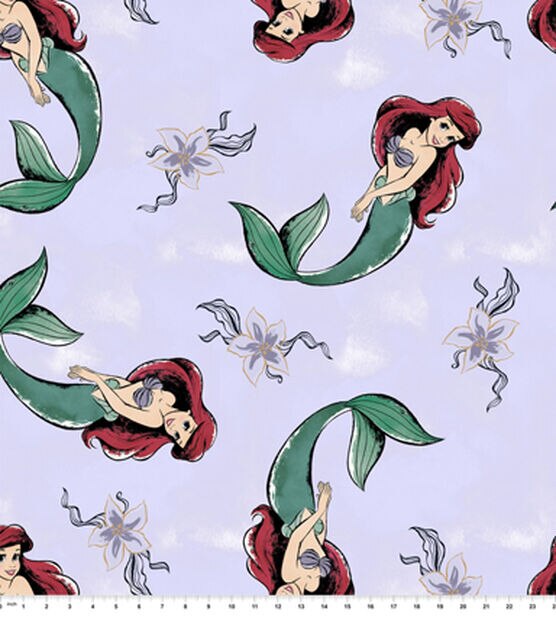 Disney Princess Ariel Dot Sea Fleece Fabric