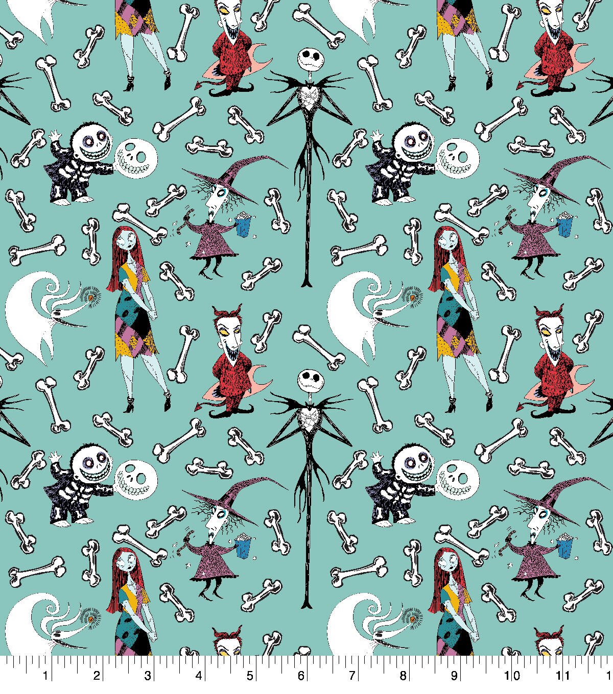 Fabric Nightmare Before Christmas Cotton Quilting Fabric Priced per Yard Tossed 