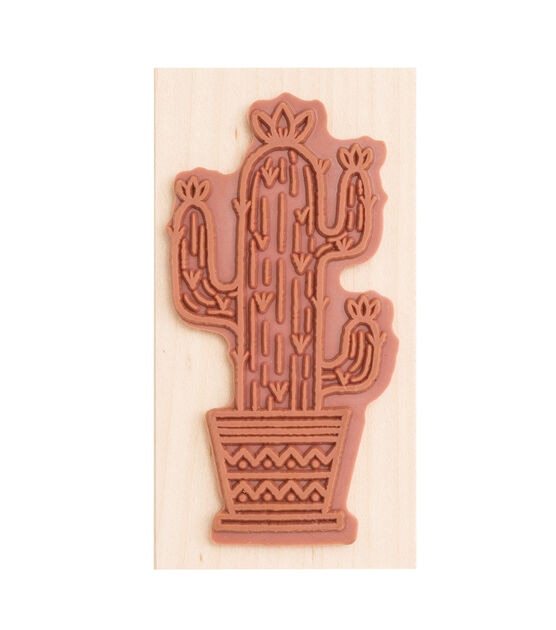 American Crafts Wooden Stamp Cactus, , hi-res, image 3