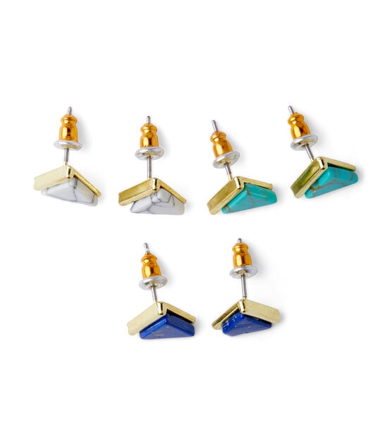 3ct Multicolor Triangle Earrings by hildie & jo, , hi-res, image 3