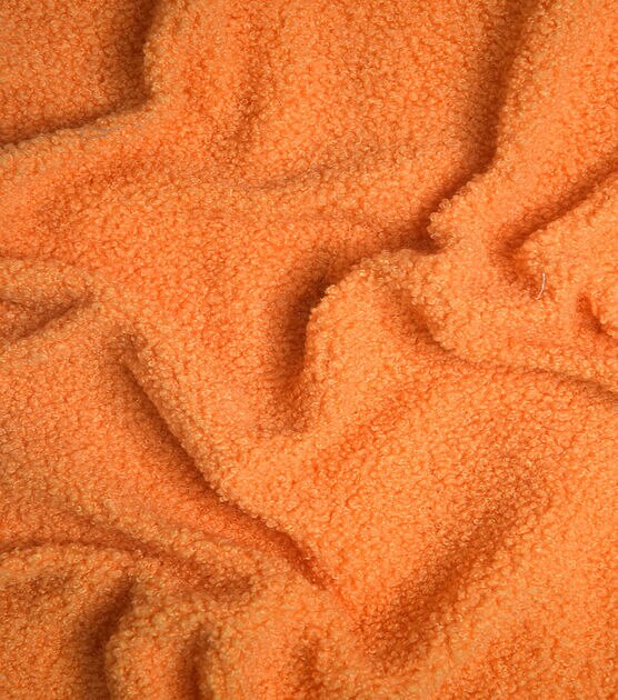 Halloween Orange Pumpkin Boucle Knit Fabric, , hi-res, image 4