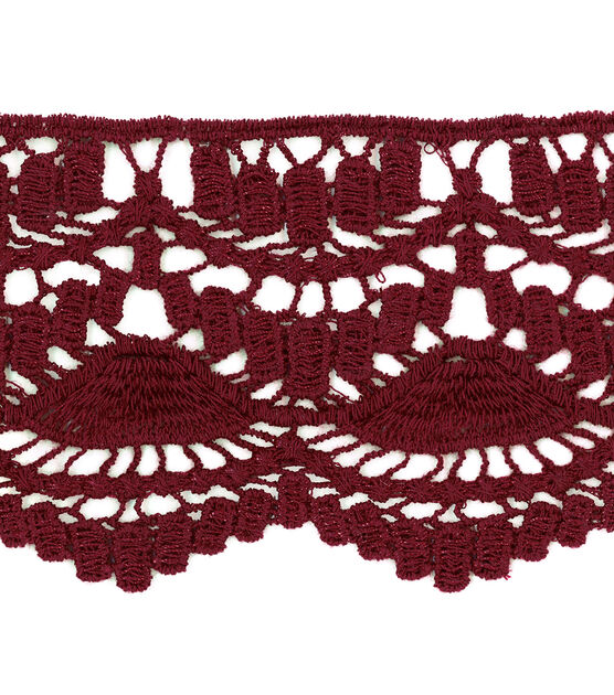 Simplicity Knit Lace Trim 3.4'' Wine