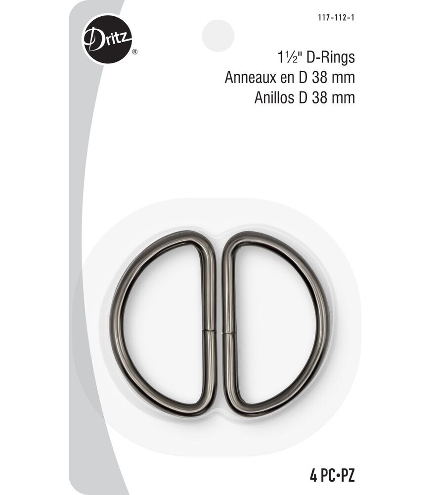 Dritz 3/4 D-Rings, Black, 4 pc