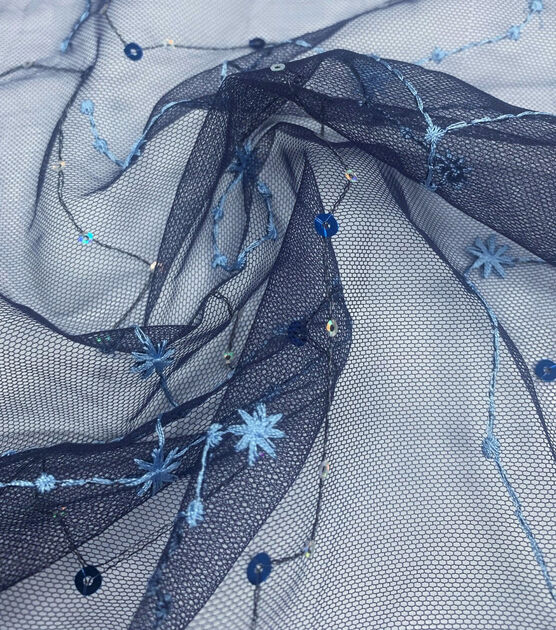 Blue Constellations Sequin Fabric, , hi-res, image 3