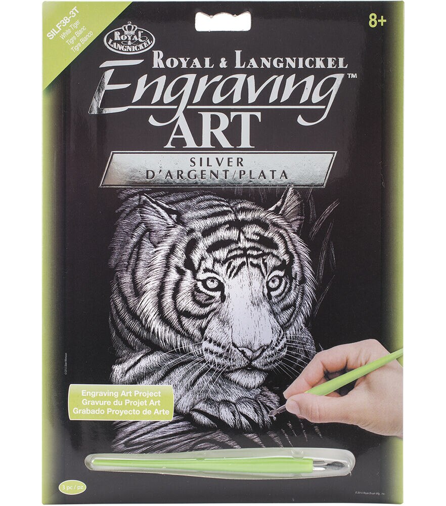 Foil Engraving Art Kits 8''x10'', White Tiger, swatch
