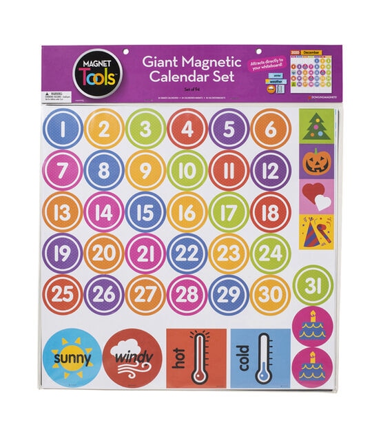 Dowling Magnets 94ct Giant Magnetic Calendar Set, , hi-res, image 3