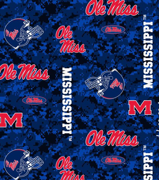 University of Mississippi Rebels Fleece Fabric Digital Camouflage