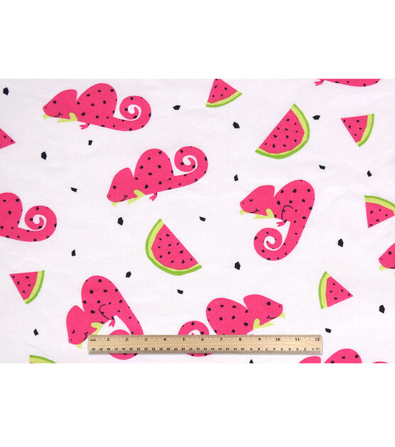 Pink Chameleon Watermelon Novelty Cotton Fabric by POP!, , hi-res, image 4