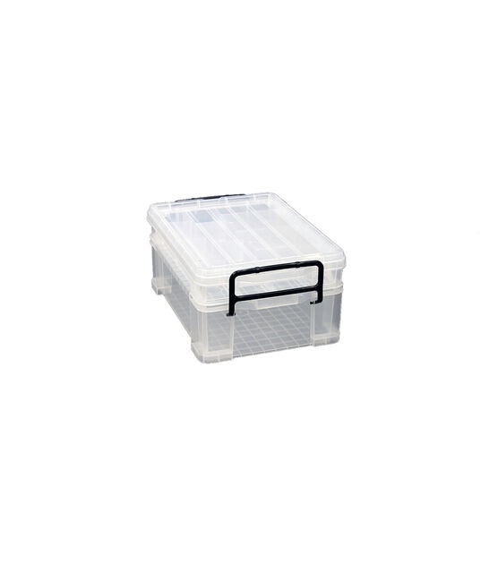 17" x 12" Stackable Durable Plastic Storage Bin With Lid by Top Notch