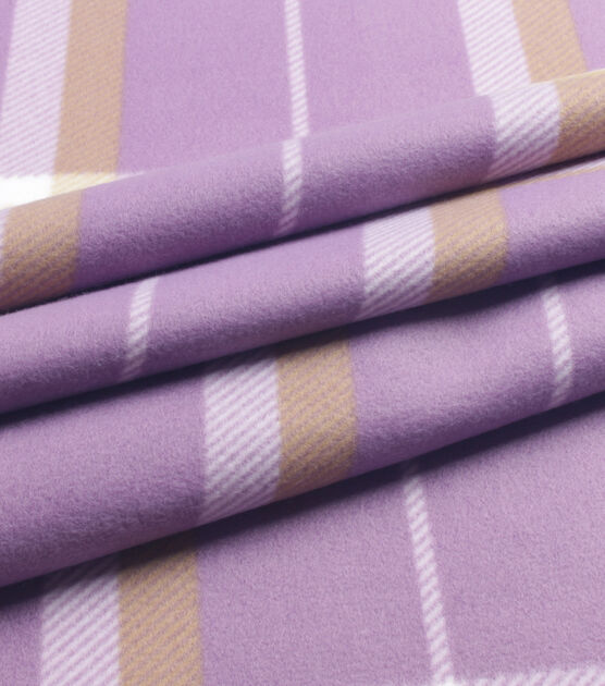 Lavender Plaid Blizzard Prints Fleece Fabric, , hi-res, image 3