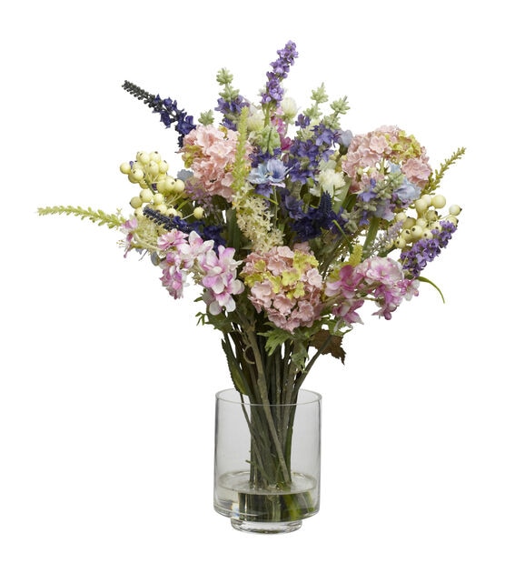 Nearly Natural lavender & Hydrangea Flower Arrangement
