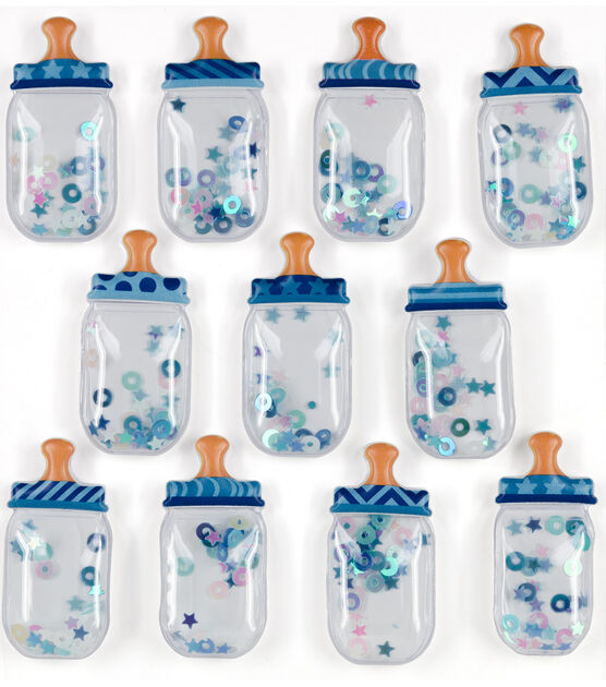 Jolee's Boutique 11 Pack Domed Repeat Stickers Baby Boy Bottle