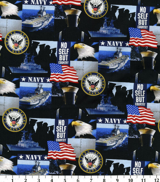 United States Navy Cotton Fabric  Allover